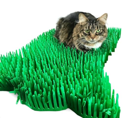 Premium Green Tissue Paper Grass Mat Toy for Cats and Kittens (pack of 2)