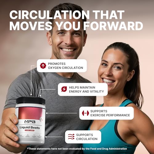 Image of Nature's Pure Blend Organic Beet Root Powder - Nitric Oxide Booster L-Arginine - Liquid Beets for Blood Flow Circulation & Energy - Pre-Workout Endurance Support - 8,000 MG