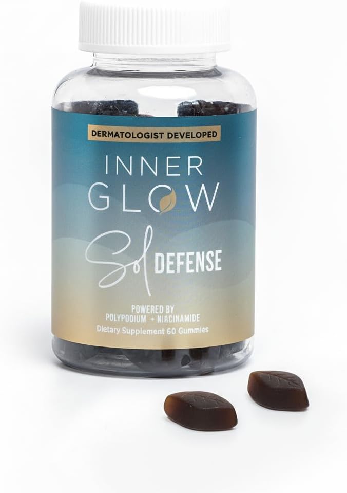 Sol Defense Gummies – Dermatologist & Plastic Surgeon-Formulated Skin Resilience Vitamin Supplement with Polypodium Leucotomos & Niacinamide, Passion Fruit Flavor, 60 Sugar-Free Gummies