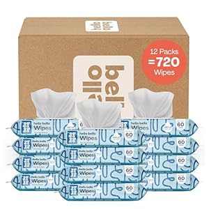 Hello Bello Extra Gentle Unscented Baby Wipes, Plant Based, Made with 99% Water and Aloe for Babies and Kids, 720 Count