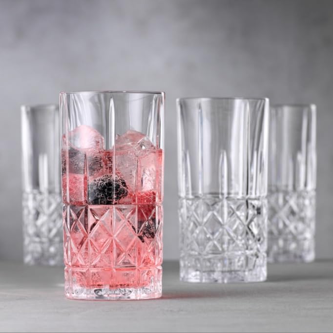 Image of bellemax Premium Water and Juice Glasses Set of 6 and Jugs Set Combo,(6 Pieces Glasses 230ML and 1 Water Juice Jug 1 Liter), Transparent, Glass and Jug Set for Dining Table (Golden - A)