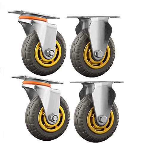 LYBC 75/100mm Schwerlastrollen Transportrollen Möbelrollen Schwenkrollen Lenkrollen Bockrollen,800kg Werkbank Rollen,Kugellager Cover