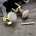 NCL White Door Knobs, Keyless Door Handles, Porcelain Door Levers, Interior Bath Door Knob