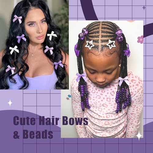 112 piezas accesorios para cabello morado miniatura 6