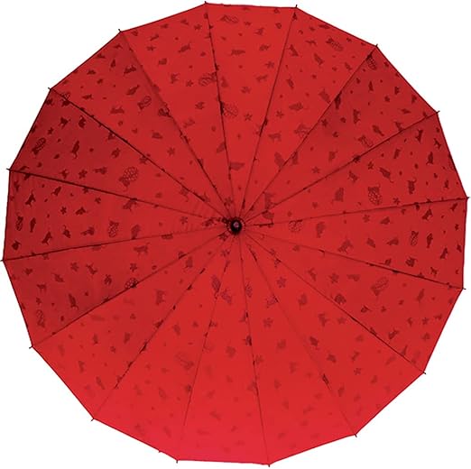 Amazon Co Jp サントス 傘 55cm 雨に濡れると模様が浮き出る 16本骨撥水和傘 わにゃんこ エンジ Jk 46 01 ホーム キッチン