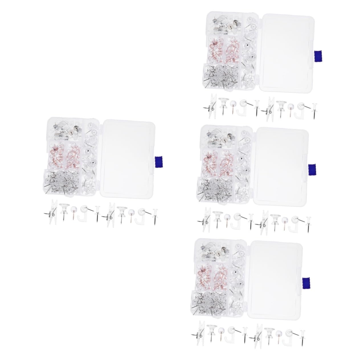 Uonlytech 4 Boîtes Broche de Bureau Tableau d'affichage Carte du Monde punaises de Bulletin pour Panneau de liège Planche Effacer Les punaises Punaise Pratique Petites Plastique