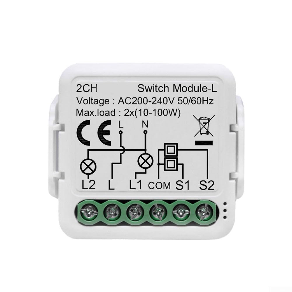 Mini DIY para Tuya para módulo de interruptor de luz inteligente ZigBee, módulo de interruptor de luz inteligente de 230 V, control inalámbrico, integración de asistente de voz, fácil instalación con