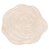 Bafnsiji Set mit 50 runden Tischsets in Roségold, runde Platzmatten, waschbar, rutschfest, für...