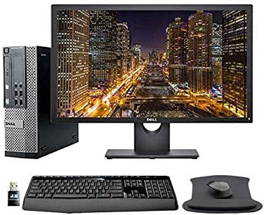 Dell Optiplex 3010 PC with 24-inch FHD Dell Monitor, Wireless Keyboard and Mouse, Gel Mousepad, WiFi, Intel i5, 8GB Memory, 240GB SSD Storage, Windows 10 (Renewed)