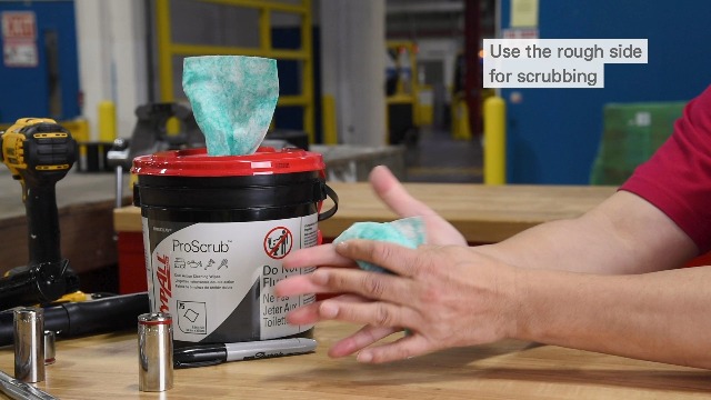 WypAll PowerClean ProScrub Heavy Duty Wet Towels (91371), Dual