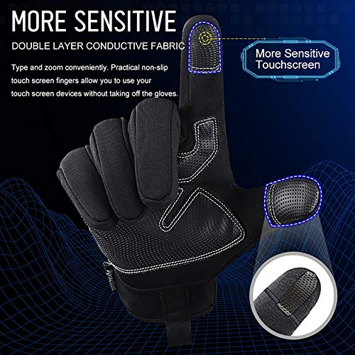 Luvas Esportivas, Andoer Luvas de ciclismo de inverno masculino e feminino à prova de vento impermeá