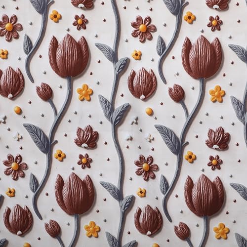 Image of Skyla 7D Bedsheet Double Bed Super King Size with 2 Pillow Covers | Size 108 x 108 Inch | 260 TC Cotton Floral Breathable | Super Soft Printed Bedsheet (Tulip in Beige)