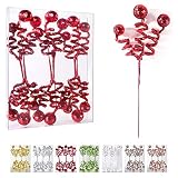 ZHANYIGY 6PC Set Red Christmas Tree Decoration Sequins Ball Curly Pick, Christmas Tree Decorations C
