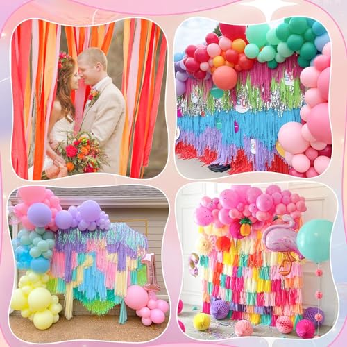 Crepe Paper Streamers 4Rolls 328ft, Pink and Hot Pink Party Streamers for Birthday Party Decorations, Wedding Decorations Crepe Paper for Baby Shower Party Decorations - Thumbnail 2