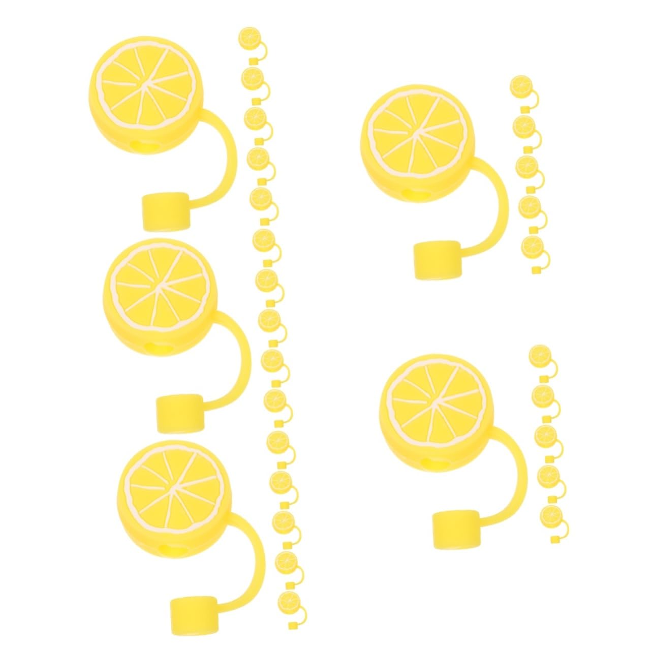 Paille au citron pour gobelets de pique-nique et verres de jus en silicone Ciieeo