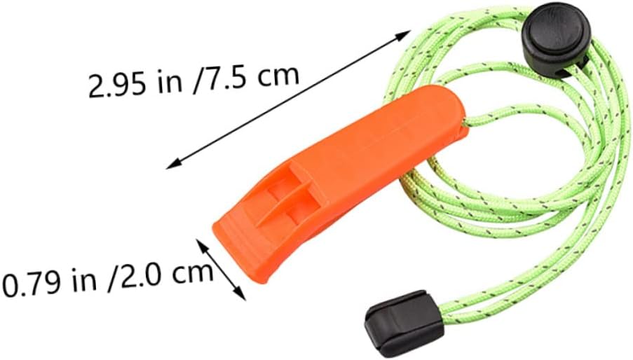 5Pcs Outdoor Survival Whistles with Lanyard Ultra Loud Plastic Whistles for Camping Hiking Fishing Boating Durable Convenient Emergency Signal Accessories