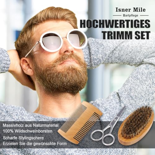 Comfy Mate Bartpflege Set für Männer mit Bartöl, Bartschneider, Schnurrbart Balsam, Bartbürste, Bartshampoo, Schnurrbart & Kamm, Herrengeschenke zu Weihnachten - Väter Geschenke für ihn Papa Freunde