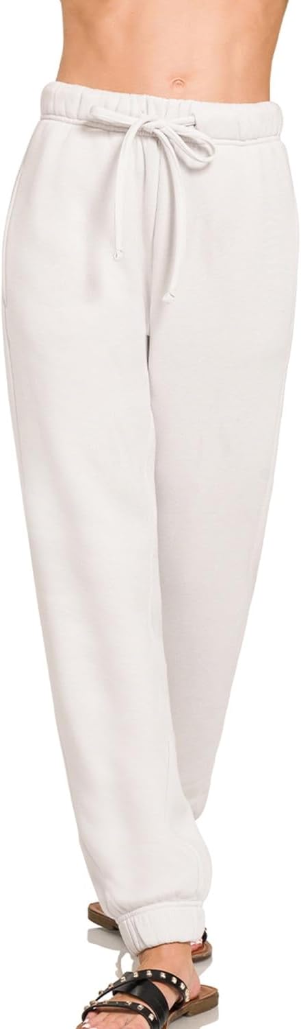 Zenana Women's Fleece Jogger Sweatpants with Pockets