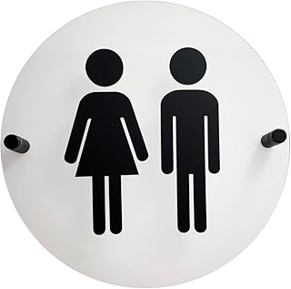 Acrylic Clear Bathroom Signs (Unisex) Restroom Sign For Business for Men...
