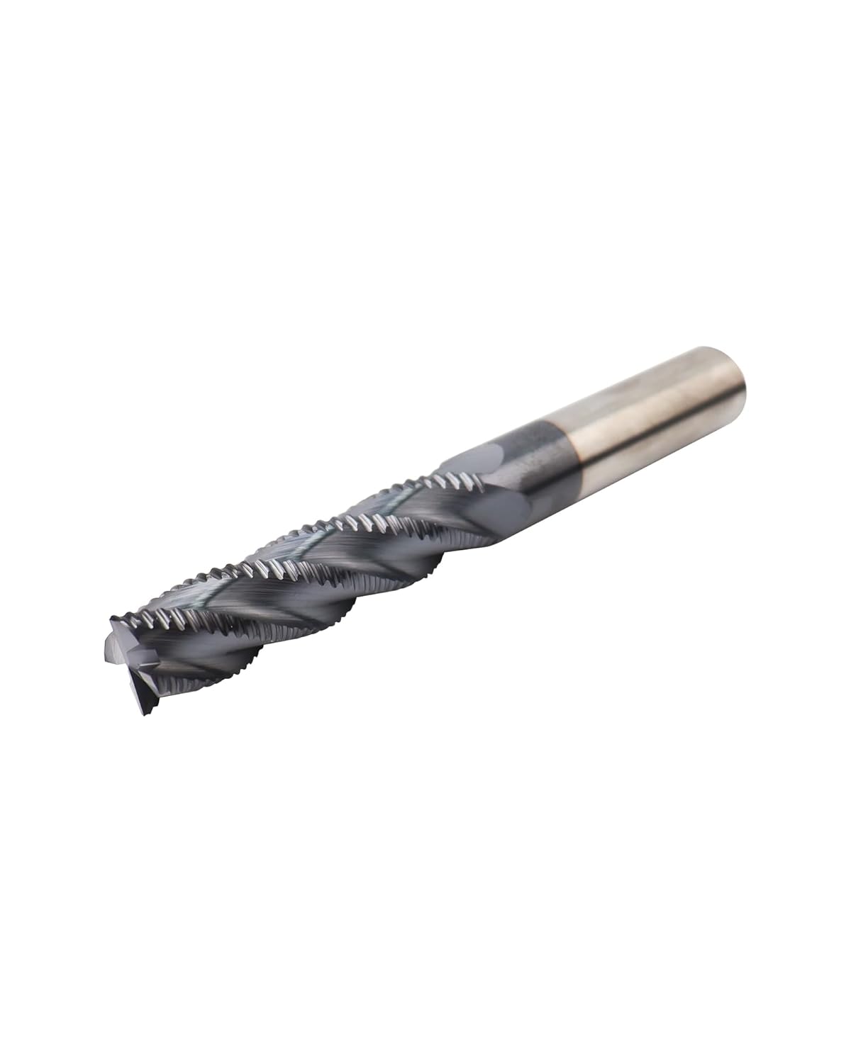 3Pcs 1/2" Carbide Roughing End Mill, 4 Flute End Mill Bits for Steel, ALCrSiN Nano Coated CNC Router Bit, 35 Degree Helix Milling Cutter