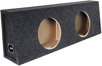 Bbox Dual 10 Inch Sealed Subwoofer Enclosure - Car Subwoofer Boxes & Enclosures - Premium Subwoofer Box Improves Audio Quality, Sound & Bass - Red & Black Spring Terminals - Charcoal