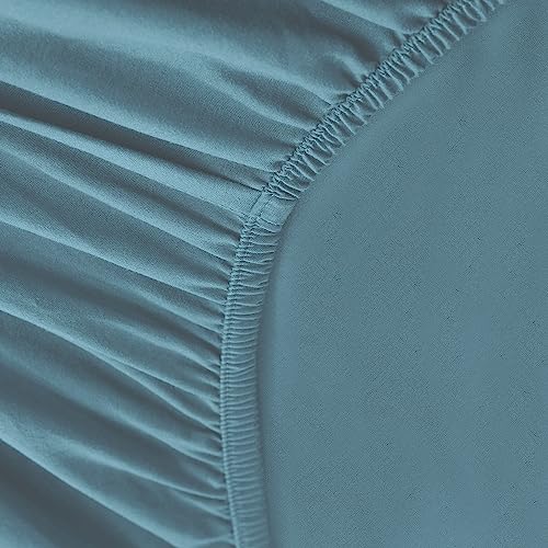 FARFALLAROSSA Lenzuola Letto Singolo 90 - Completo Lenzuola 3 Pezzi in Microfibre - Lenzuolo con Angoli - Lenzuola Sopra - 1 Federa 50x80 - Lenzuola Singolo 90x190/200 Azzurro - 7