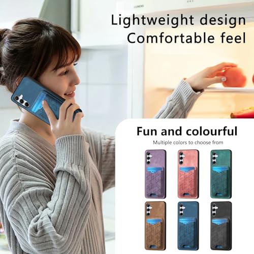 Asuwish Phone Case for Samsung Galaxy A55 5G Wallet Cover with Tempered Glass Screen Protector Slim Credit Card Holder Slot Stand Cell Purse Scratch Anti-Drop Built in A 55 55A A555G Women Men Blue by Asuwish - Image 7