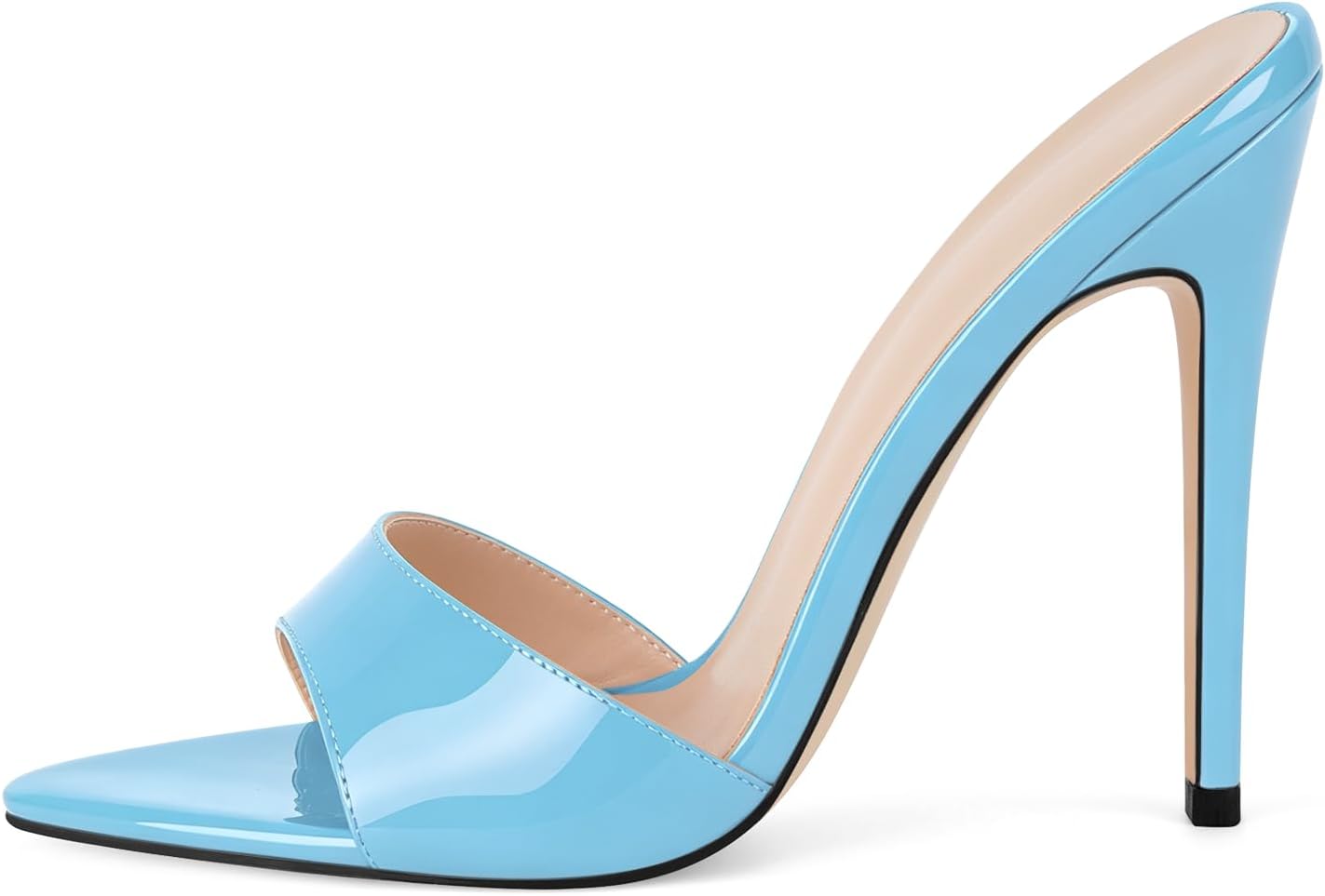 Only maker Heeled Slide Sandals for Women Open Toe Stiletto Mules High Heels Slip-On Dress Shoes for Party Evening Club & Formal Outfits