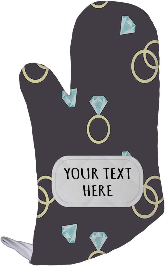 Polyester Oven Mitt Custom Engagement Ring Seemless Pattern Adults Kitchen Mittens