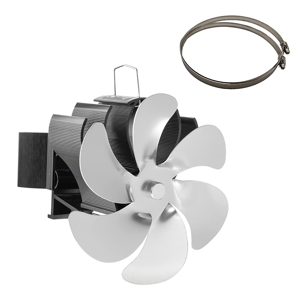 Efficient Fan Fan 6-Blade for Pellet Wood Log Burning Stove 6-Blade Heat Distribution Quiet