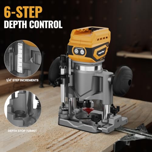 Image of Cordless Plunge Router Combo Compatible with Dewalt 20V 60V MAX Battery
