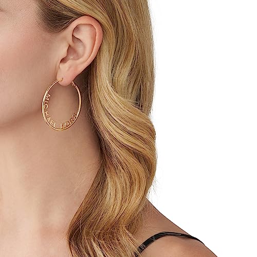 Michael Kors Stainless Steel MK Logo Hoop Earrings for Women, Color: Gold (Model: MKJ7992710)3