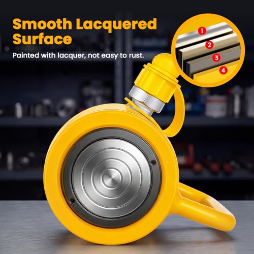 Image of NEWTRY 30 ton Hydraulic Cylinder Long Jack 4 inch Stroke Porta Power Ram Jack Lifting Cylinder Retract Automatically for Shipbuilding Bridge Construction