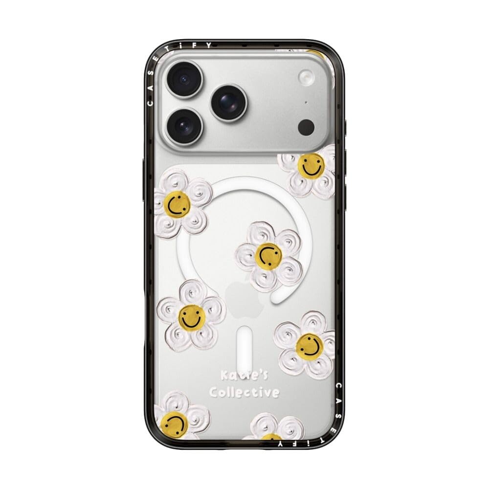 CASETiFY コンパクト iPhone 17 Pro Max ケース [MagSafe対応/薄型 軽量/耐衝撃] - Daisy by Katie-s Collective - クリア ブラック