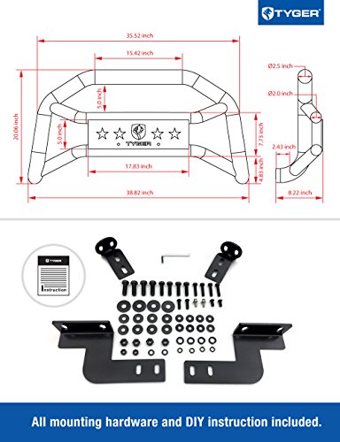 Tyger Auto Tg-Gd6N60158 Front Bumper Guard Compatible With 2005-2020 Nissan Frontier | Textured Black | Light Mount | Bull Bar #TOP5
