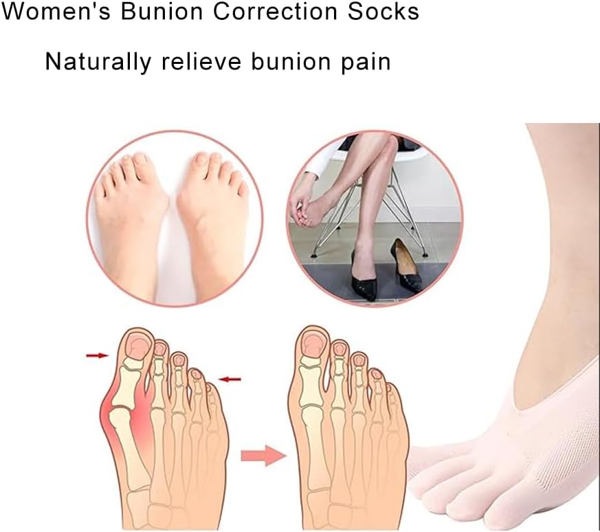 Orthopedic Toe Compression Socks - 5 Pairs No Show Toe Socks for Women, Low Cut Five Fingers Running Boat Socks - Image 7