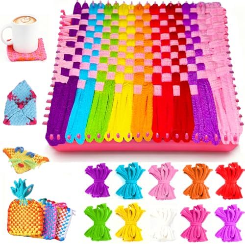 HOMY MART Weaving Loom Kit Toys for Kids and Adults, Potholder Loops Crafts for Girls Ages 6 7 8 9 10 11 12, 7