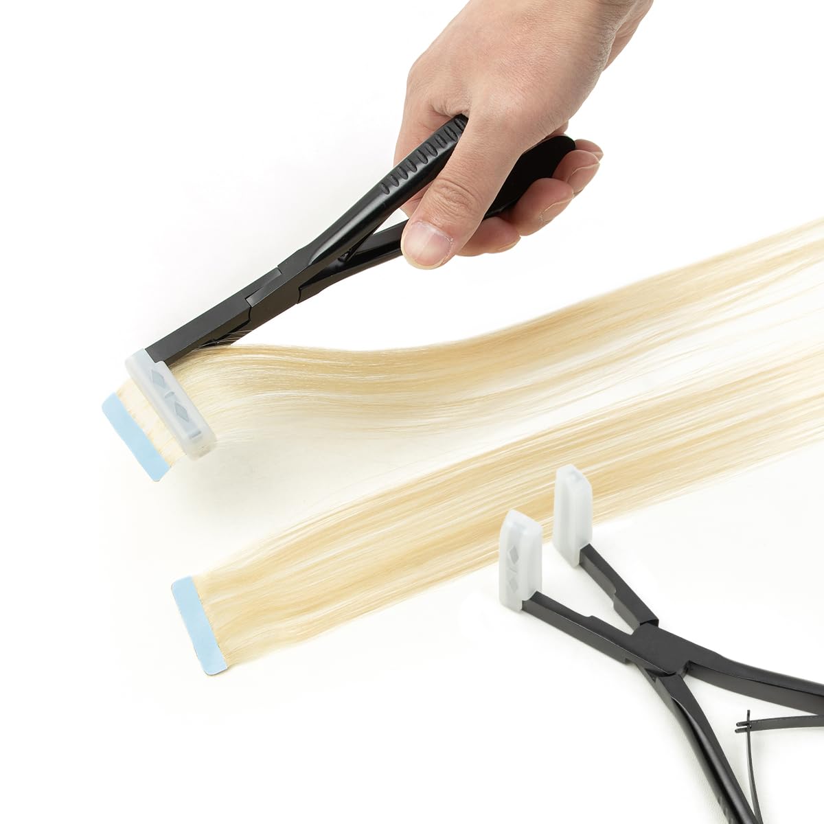 Tape in Pliers For Hair Extensions Tools, Professional Flat Surface Sealing Hair Extension Tools For Tape in Hair Extensions For for Hair Stylists,