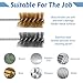 YENOVO 8 Pcs Wire Brush for Drill with Hex Shank, Bore Tube Port Cleaning Brushes 3/8