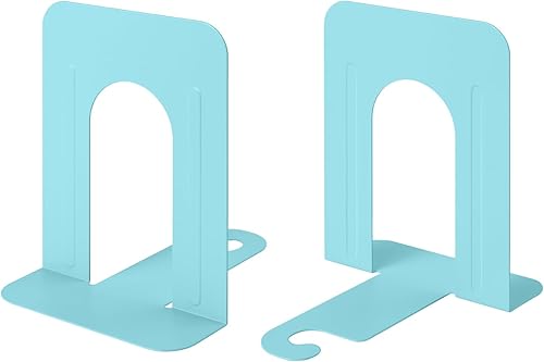 Honagu Sujetalibros de metal, sujetalibros para estantes, tapón para libros pesados, CDsDVD ((1 par2 piezas, verde)