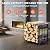 15.5" Compact Firewood Rack with Fire Blower, Black for Indoor/Outdoor Use