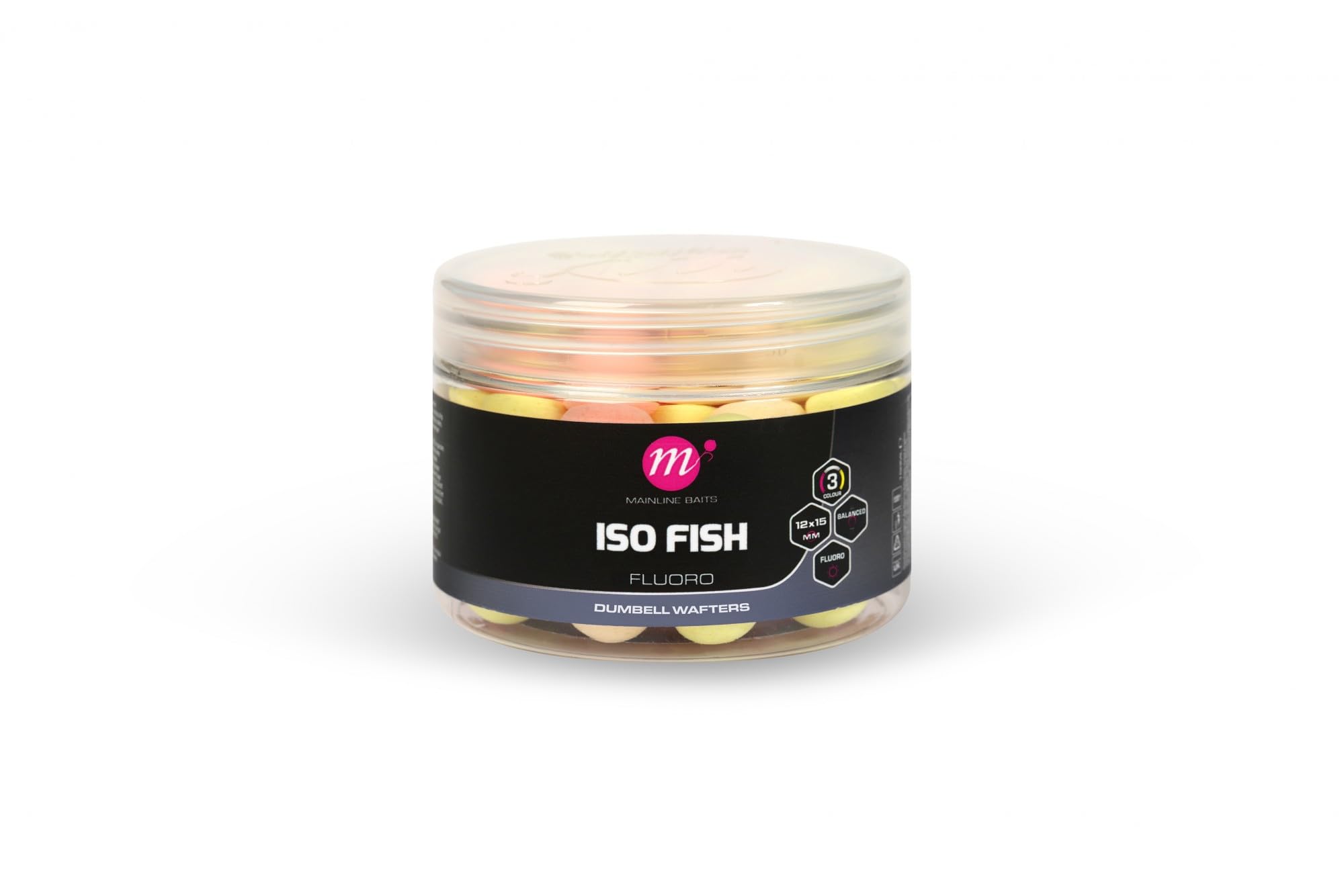 Mainline Baits ISO Fish Fluoro Dumbell Wafters 12x15mm PYW Mix