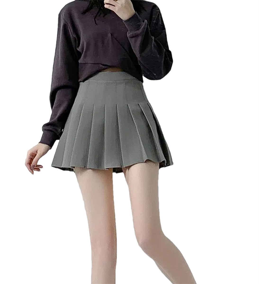 Gonna A Pieghe da Donna A Vita Alta Abiti Estivi Minigonna in Stile Coreano