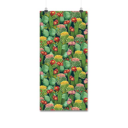 Papier peint lessivable fleurs de cacti 104x70cm rénovation meuble