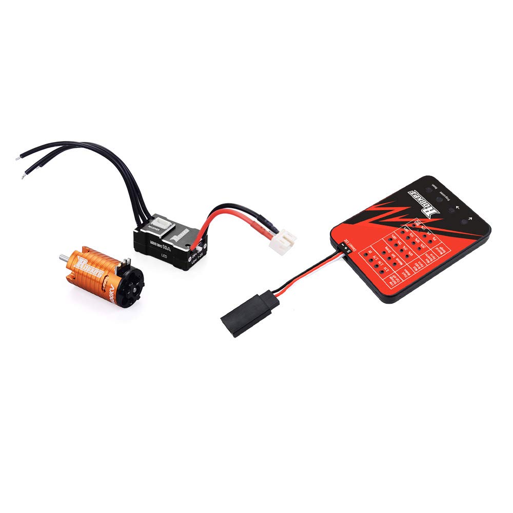 DollaTek Mini 1410 bezszczotkowy silnik 9500 kv z 18A ESC-Combo i zestawem kart programuj?cych do 1:24 i 1: 26 rc auto - z?oty