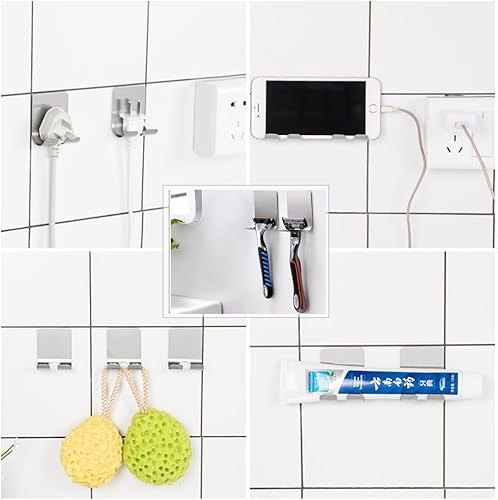 Miniatura 4 de Soporte para maquinilla de afeitar, gancho de acero inoxidable autoadhesivo para almacenamiento, gancho de ducha para maquinilla de afeitar, ganchos