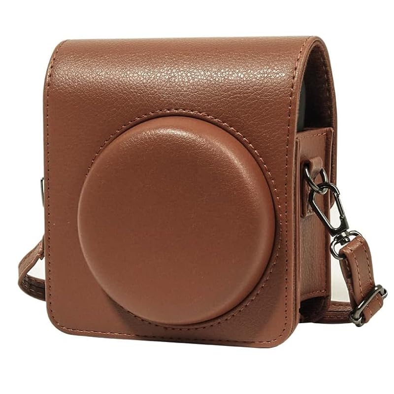 ZIKKON Protective Leather Style Case for Fuji-Film Instant Insta-x Mini 99 Instant Film Camera with Body Strap – Brown-picture-28