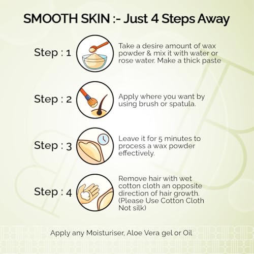 Image of Mogra Hair Removal Wax Powder for Women & Men | Professional & Painless Herbal Wax Powder with Natural Ingredients for All Skin Types | Quick, Easy to Apply Hair Removal for Smooth Skin with No Irritation or Skin Rashes 100 gms