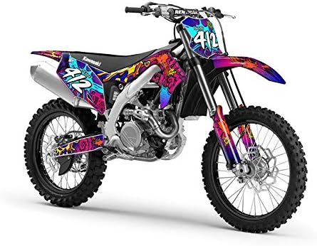 2020-2023 KLX 300 R Zany Pink Senge Graphics Complete Kit with Rider I.D. Compatible with Kawasaki