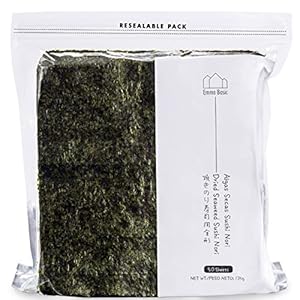 Emma Basis | Sushi Nori Zeewier (50 Vellen) – Jong en Krokant | Topkwaliteit | Licht geroosterd | Rijk aan eiwitten en vezels | Laag in verzadigd vet